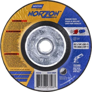 Norton 43323 Grinding Wheel Stainless Steel 4-1/2 x 1/8 x 5/8-11 - Picture 1 of 3