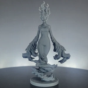 Feminine Fire Elemental Miniature 25mm for DnD, figurine, Pathfinder & TTRPGs - Picture 1 of 4