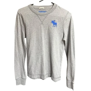 Abercrombie Fitch Shirt Muscle Fit Long Sleeve Gray Small Casual Y2K Preppy - Picture 1 of 8