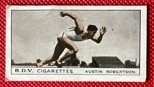 1933 BDV ROBERTSON & D L COOPER AUSTRALIAN SPORTS PERSONALITIES CIGARETTE CARD - Picture 1 of 2