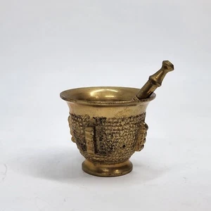 Vintage Miniatur Mörser & Stößel massiv Messing Mini Apotheker Mörser 1,5" - Bild 1 von 7