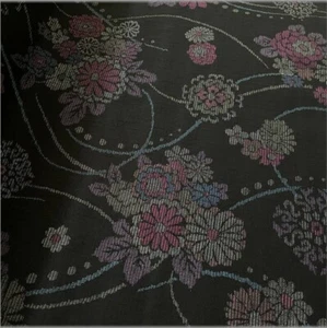 2m Japanese Pattern Dobby Floral Pattern black Free Shipping 24-1B - Picture 1 of 9