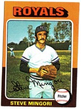 1975 TOPPS MINIS #544 STEVE MINGORI Kansas City Royals Baseball Card