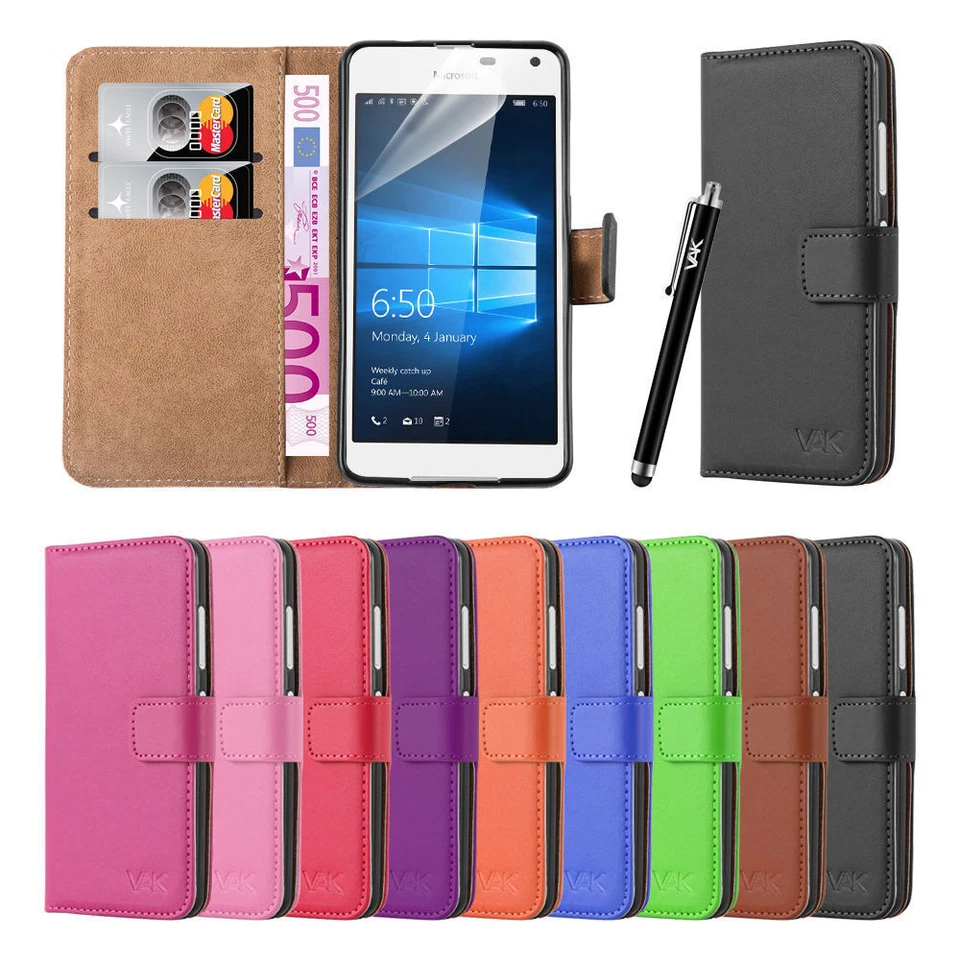 Microsoft Lumia Phone Case Leather Wallet Flip Stand View Cover for Microsoft - Image 1 of 1