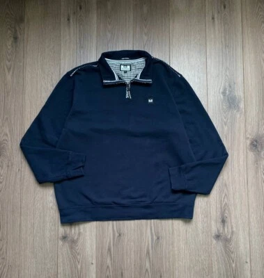 Weekend Offender 14 Zip Sweatshirt Men's Dark Blue Size XL - Image 1 of 4