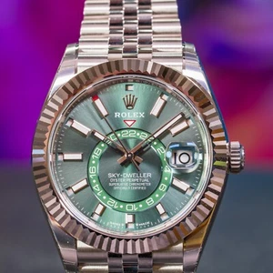 2025 New Rolex Sky-Dweller Green Dial Jubilee Box & Papers - 336934 - Picture 1 of 10