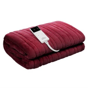 Giselle Electric Throw Rug Heated Blanket Fleece Red - Picture 1 of 8