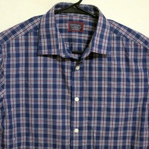 UNTUCKit Shirt Mens Medium Long Sleeve Button Blue White Stripes Wrinkle Free - Picture 1 of 5