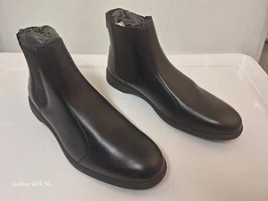 Amberjack The Chelsea Leather Boot Men's Size 10.5 Black Obsidian Pull On NEW - Picture 1 of 6