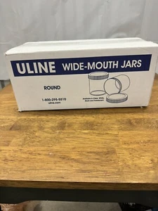 Set Of 36 Uline Black Plastic Wide Mouth New Jars 4 Oz Cosmetics Beauty - Picture 1 of 6