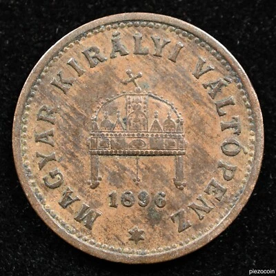 Hungría 1 relleno 1896, moneda, Inv#A070 Foto 1 de 2