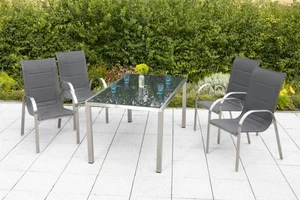 MX Gartenmöbel LUCCA 5tlg. Edelstahl Balkonmöbel Terrassenmöbel Gartengarnitur - Bild 1 von 4