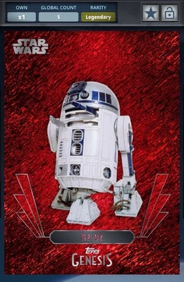 Star Wars Card Trader Topps Genesis - Red Shimmer Legendary 5cc - R2-D2 - Image 1 of 2