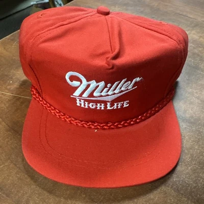 Винтажная регулируемая кепка 80-х Miller High Life из нейлоновой веревки пиво  - Изображение 1 из 4