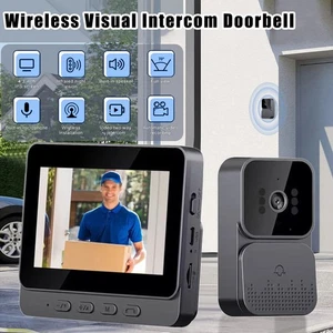 Kabellose Video Türklingel mit 4 3 Zoll Display Bildschirm und Zwei-Wege Video - Picture 1 of 15