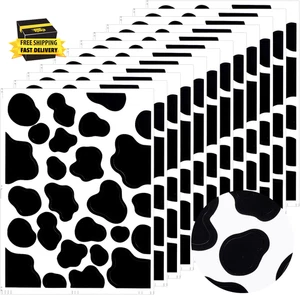 312PCS Cow Print Stickers, Waterproof Cow Print Vinyl Stick Wall Decals for Bedr - Picture 1 of 7