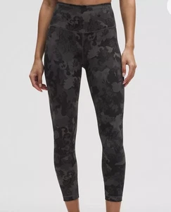 "Lululemon Wunder Train HR Apretado 23"" Talla 2 Everlux LW5CQNS H3DC Negro Gris Camuflaje" - Imagen 1 de 8