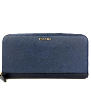 PRADA Saffiano Leather Zip Around Long Wallet Blue/2BG1925 - Picture 1 of 8