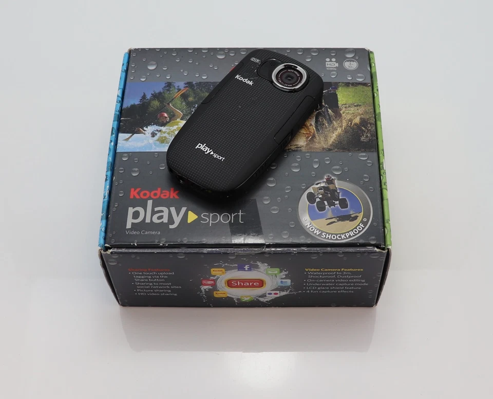 KODAK PLAYSPORT ZX5 CAMCORDER BOXED SD CARD HIGH DEFINITION WATERPROOF HD CAMERA - Image 1 of 4