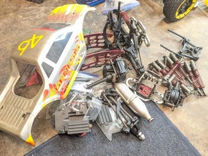 Vintage cen genesis chassis shocks transmission diff parts lot muffler rc truck - Picture 1 of 13