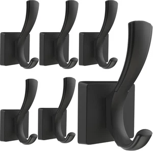Ganchos de pared negros abrigo barro baño pasillo para colgar ropa bata toalla - Imagen 1 de 7