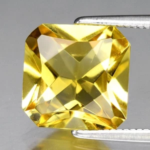 π 3.66ct 9.5x9.5mm VVS Octagon Natural Yellow Citrine - Africa Gemstone - Picture 1 of 4