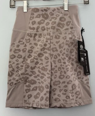 Blanc Noir Bike Shorts YOLO Gray Animal Print Leopard  Pockets Womens Size XS Foto 1 de 4