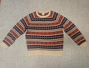 J.Crew Mens Fair Isle Crewneck Sweater in Lambswool Large - Picture 1 of 5