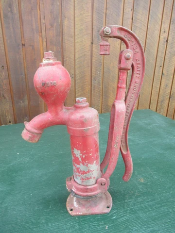 Antique Cast Iron Hand WATER PUMP with CYLINDER Beatty GREAT For DECORATION Cover