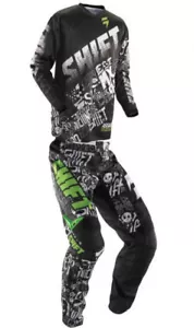 Taglia L-32 Completo Maglia Pantalone Shift Mx Assault Masked Nero Verde Cross - Bild 1 von 9