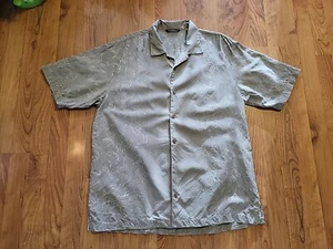 Camisa Tommy Bahama 100% Seda SS Hawaiana Abotonada Grande 44" Pecho Usada en Excelente Condición - Imagen 1 de 9