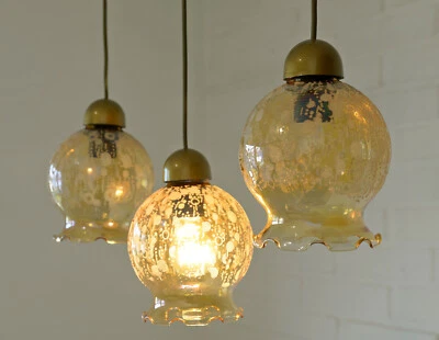 1 de 5 Luces Colgantes Vintage Lámparas de Techo de Rediseño Ámbar Lámparas Colgantes de Vidrio Foto 1 de 4