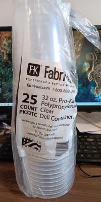 (25 CUPS) 32 oz. PLASTIC CLEAR DELI/DRINK TUMBLER USA MADE/TAVERNS/CRAFTS - Image 1 of 4
