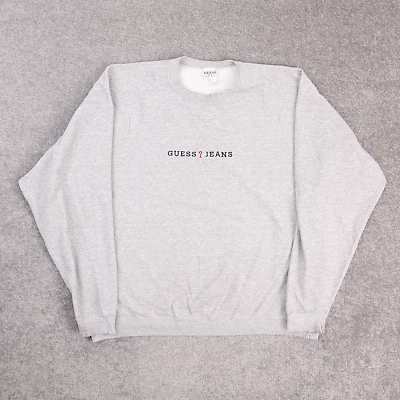 VTG Y2K GUESS Jeans Made in USA XL Gray Long Sleeve Pullover Sweatshirt - Image 1 of 4