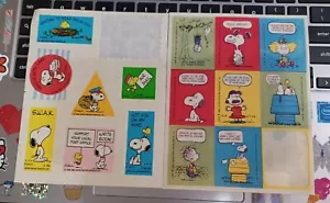 Vintage 1970s and 1980s RARE Hallmark Peanuts Stickers 2 Incomplete Sheets - Picture 1 of 1