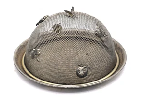 Godinger piastra argento rete schermo cupola sparatutto mosca copertura cibo piatto picnic buffet - Foto 1 di 5