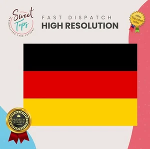 GERMAN FLAG RECTANGLE EDIBLE BIRTHDAY CAKE TOPPER DECORATION  - Picture 1 of 1