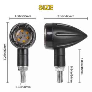 4x Motorcycle LED Turn Signals Blinker Lights For Yamaha V Star 250 650 950 1100 - Picture 1 of 9