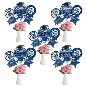 30PCS Graduation Party Decorations Class of 2025 - Blue & Black Table Toppers - Picture 1 of 7
