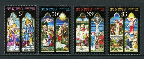 St. Kitts Scott #86-89 MNH Christmas 1981 $$ 395998 Cover