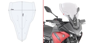 GIVI PARABREZZA 17 CM PIU' ALTO TRASPARENTE 55X41 CM HxL YAMAHA TRACER 700 2020 - Foto 1 di 1