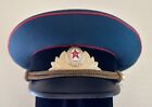 Czapka paradowa rosyjskiego sowieckiego oficera z odznaką mundur wojskowy rozmiar 56 US