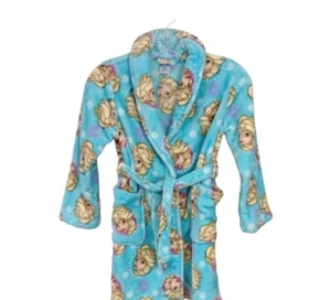 Disney Frozen Elsa Bathrobe Girls Plush Wrap Belt Size 4. - Picture 1 of 12