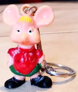 Vintage Topo Gigio Mouse Plastic Keyring 1960s - TV Series Ed Sullivan - Picture 1 of 4