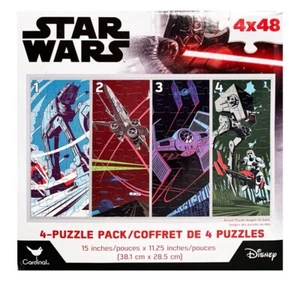 Disney Star Wars 4 Pack Puzzles Brand New Sealed 48 Pieces Each Tote Bundle - Picture 1 of 2