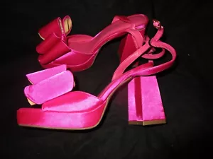 Dream Pairs Women's Platform Chunky Pink Heels Bows High Block Square Size 7.5 - Picture 1 of 5