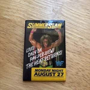 Summerslam 1990 Ultimate Warrior WWF WWE 2.25" x 3.25" VTG Pinback Pin Button - Picture 1 of 3