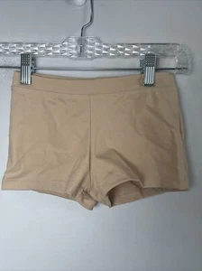 Capezio Dance Shorts Girls Medium Boy Cut Low Rise Taupe/nude - Picture 1 of 4