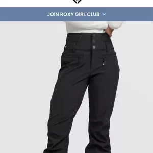 Roxy Women's Snow Pants Size XS Black High Rise Waterproof Winter - Picture 1 of 14
