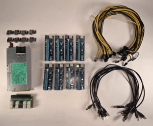 DPS-1200FB A 1200W Power Supply, Breakout Board, 8pcs 6pin-to-8pin, 8 USB Risers - Picture 1 of 11